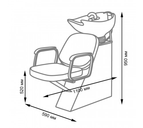 Парикмахерская мойка ЕЛЕНА с креслом БРИЗ