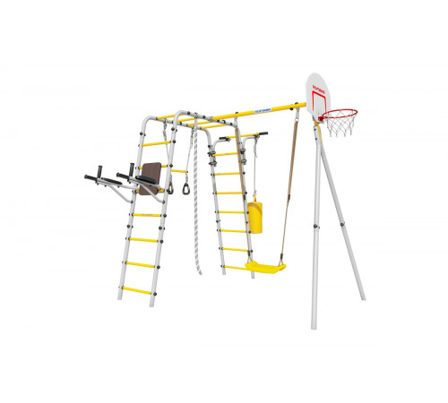 Детский спортивный комплекс для дачи ROMANA Fitness (Фитнес, желтый/серый)