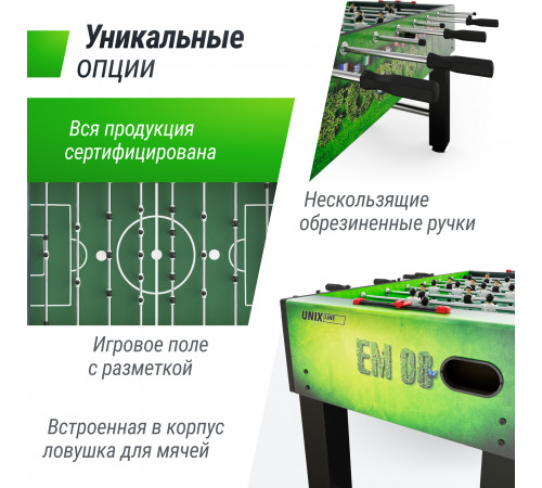 Игровой стол UNIX Line Футбол - Кикер (140х74 cм) Green