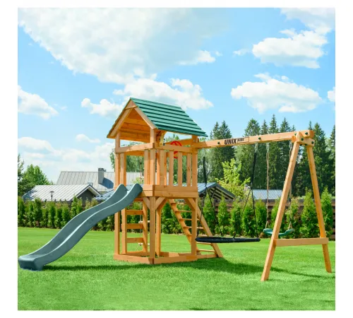 Детский игровой комплекс UNIX Kids (6 in 1) Dark Green