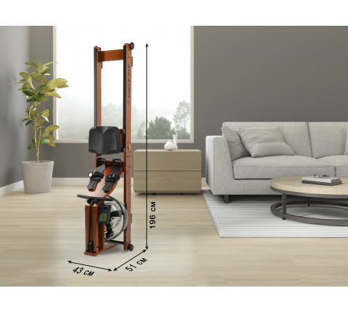 Гребной тренажер UNIX Fit Wood Rower Dark