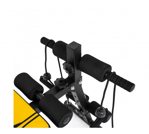 Скамья для пресса DFC с гантелями и эспандерами D102RY