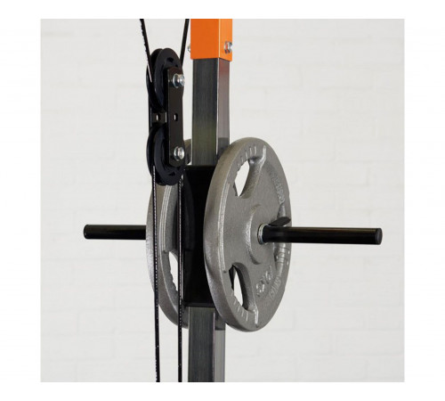 Стойка под штангу и тяга сверху DFC черный/оранж. (три короба)