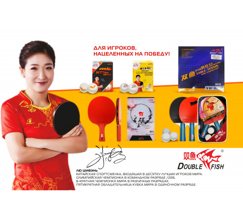 Мячи для н/т Double Fish V40+ 3 star WTT (6шт.)