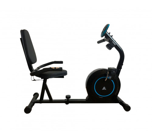 Велотренажер DFC B504R магнитный (черный корпус, голубая полоса)